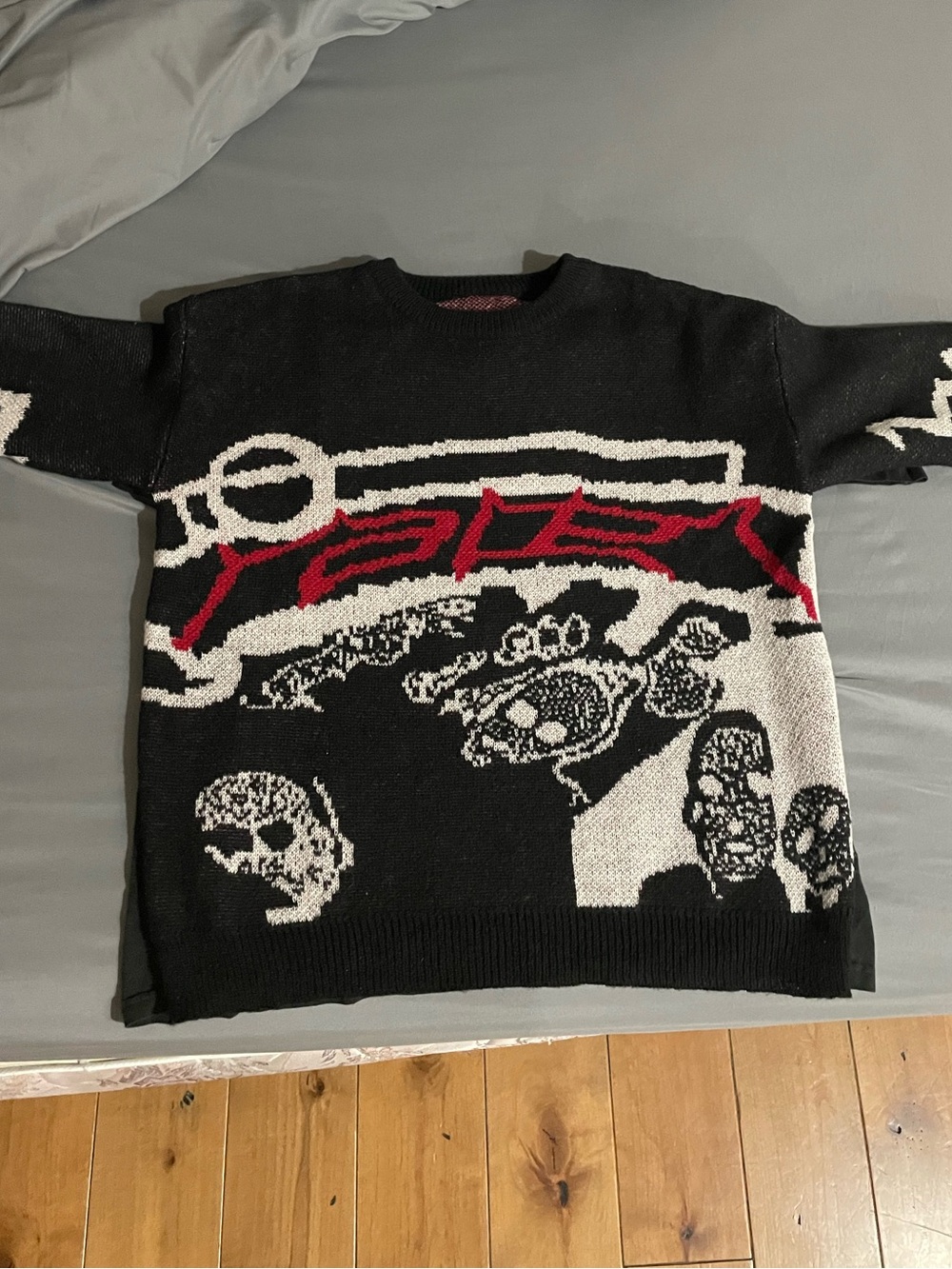 Racer Worldwide RWW Red Black Heavyweight Knit Sweater Men’s Streetwear Y2K (M)